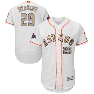 Stunning Astros #29 Joe Biagini White FlexBase Authentic 2018 Gold Program Cool Base Stitched MLB Jersey