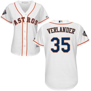Stunning Astros #35 Justin Verlander White Home 2019 World Series Bound Women's Stitched MLB Jersey Sports enthusiasts seize this opportunity Order now to feel the game excitement