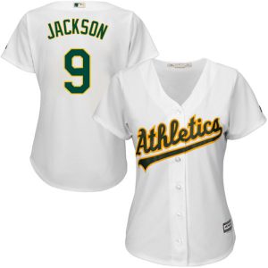 Stunning Athletics #9 Reggie Jackson White Home Women's Stitched MLB Jersey Collectors this is a must have Add it to your collection by ordering