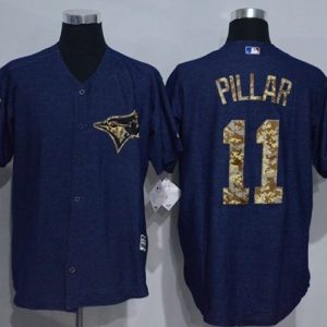 Stunning Blue Jays #11 Kevin Pillar Denim Blue Salute to Service Stitched MLB Jersey