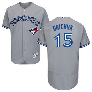 Stunning Blue Jays #15 Randal Grichuk Grey Flexbase Authentic Collection Stitched MLB Jersey