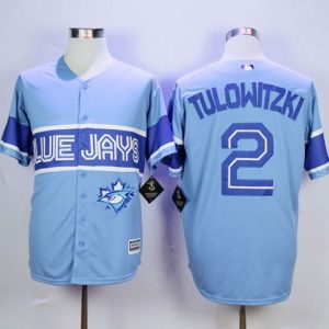 Stunning Blue Jays #2 Troy Tulowitzki Light Blue Exclusive New Cool Base Stitched MLB Jersey