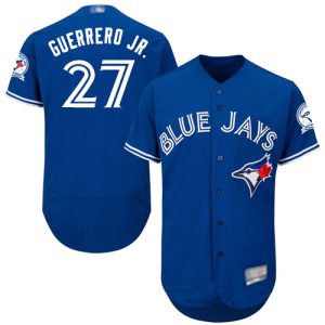Stunning Blue Jays #27 Vladimir Guerrero Jr. Blue Flexbase Authentic Collection Stitched MLB Jersey