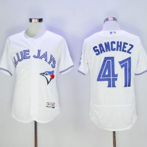 Stunning Blue Jays #41 Aaron Sanchez White Flexbase Authentic Collection Stitched MLB Jersey