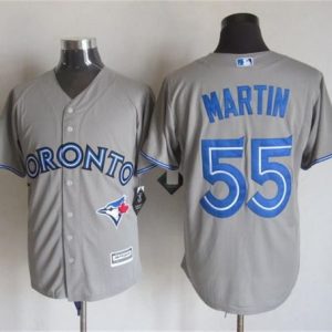 Stunning Blue Jays #55 Russell Martin Grey New Cool Base Stitched MLB Jersey