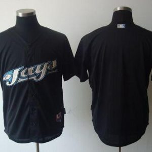 Stunning Blue Jays Blank Black Cool Base Stitched MLB Jersey