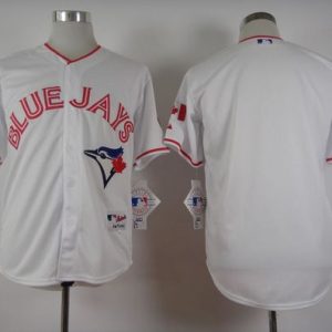 Stunning Blue Jays Blank White 2015 Canada Day Stitched MLB Jersey