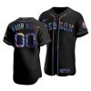 Stunning Boston Red Sox Custom Men's Nike Iridescent Holographic Collection MLB Jersey   Black
