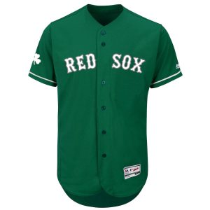 Stunning Boston Red Sox Majestic St. Patrick's Day Flex Base Authentic Collection Celtic Team Jersey Green