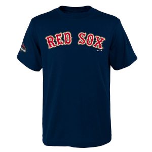 Stunning Boston Red Sox Majestic Youth 2019 Gold Program Wordmark T Shirt Navy