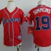 Stunning Braves #19 Andrelton Simmons Red Cool Base Stitched Youth MLB Jersey Sports enthusiasts seize this opportunity Order now to feel the game excitement