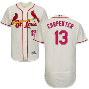 Stunning Cardinals #13 Matt Carpenter Cream Flexbase Authentic Collection Stitched MLB Jersey