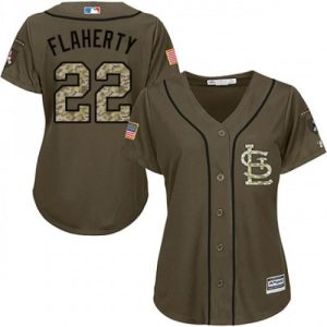 Stunning Cardinals #22 Jack Flaherty Green Salute to Service Women's Stitched MLB Jersey Limited stock Order now to show your love for your team
