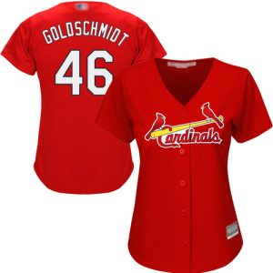 Stunning Cardinals #46 Paul Goldschmidt Red Alternate Women's Stitched MLB Jersey Be among the first buyers Order now to enjoy top notch quality