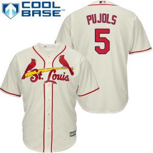 Stunning Cardinals #5 Albert Pujols Cream Cool Base Stitched Youth MLB Jersey Sports fans this is your chance Order soon to be part of the action