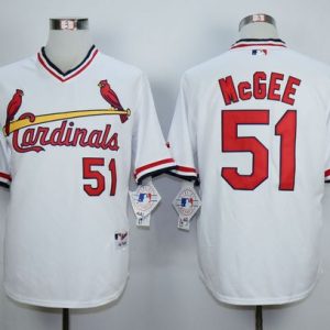 Stunning Cardinals #51 Willie McGee White 1982 Turn Back The Clock Stitched MLB Jersey
