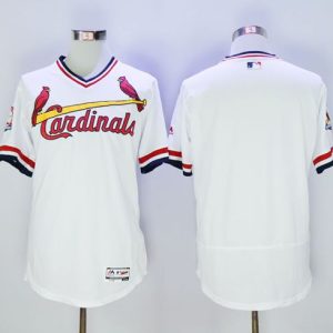 Stunning Cardinals Blank White Flexbase Authentic Collection Cooperstown Stitched MLB Jersey