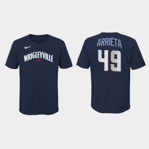 Stunning Chicago Cubs #49 Jake Arrieta Youth Nike 2021 City Connect T Shirt   Navy Be among the first buyers Order now to enjoy top notch quality