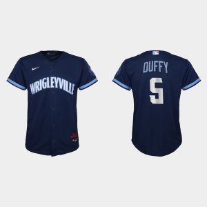 Stunning Chicago Cubs #5 Matt Duffy Youth Nike 2021 City Connect Navy MLB Jersey Retailers boost your inventory Order now to meet customer demand