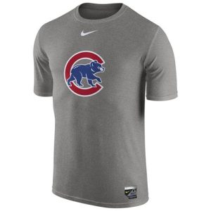 Stunning Chicago Cubs Nike Authentic Collection Legend Logo 1.5 Performance T Shirt Gray