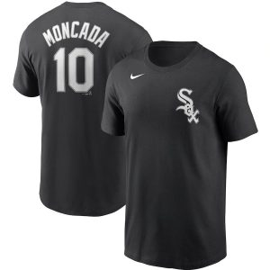 Stunning Chicago White Sox #10 Yoan Moncada Nike Name & Number T Shirt Black Collectors this is a must have Add it to your collection by ordering