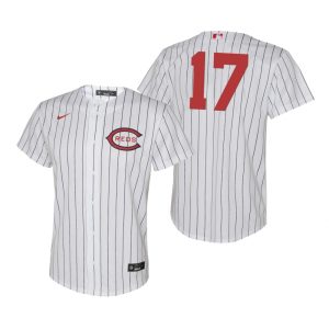 Stunning Cincinnati Reds #17 Kyle Farmer Youth 2022 Field of Dreams MLB Game Jersey   White Collectors this is a must have Add it to your collection by ordering