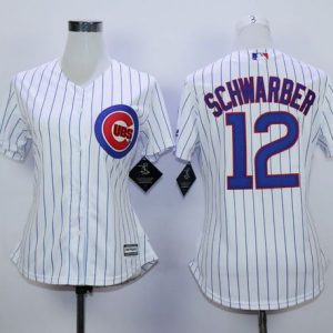 Stunning Cubs #12 Kyle Schwarber White(Blue Strip) Home Women's Stitched MLB Jersey Be among the first buyers Order now to enjoy top notch quality