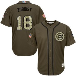Stunning Cubs #18 Ben Zobrist Green Salute to Service Stitched Youth MLB Jersey Be among the first buyers Order now to enjoy top notch quality