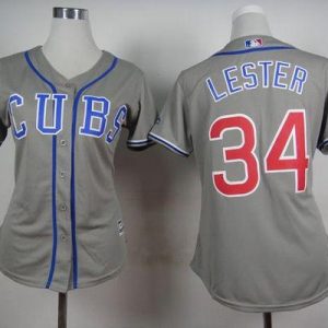 Stunning Cubs #34 Jon Lester Grey Alternate Road Women's Stitched MLB Jersey Retailers boost your inventory Order now to meet customer demand