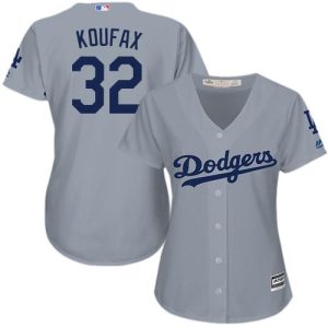Stunning Dodgers #32 Sandy Koufax Grey Alternate Road Women's Stitched MLB Jersey Act fast Only a few left Secure yours today