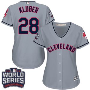 Stunning Guardians #28 Corey Kluber Grey 2016 World Series Bound Women's Road Stitched MLB Jersey Act fast Only a few left Secure yours today