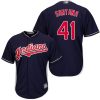 Stunning Guardians #41 Carlos Santana Navy Blue New Cool Base Stitched MLB Jersey