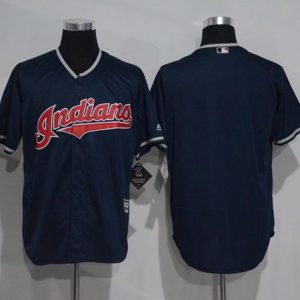 Stunning Guardians Blank Navy Blue New Cool Base Stitched MLB Jersey