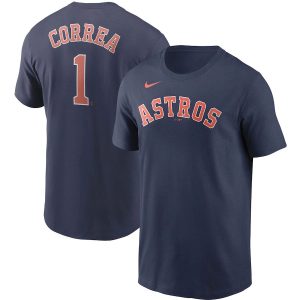 Stunning Houston Astros #1 Carlos Correa Nike Name & Number Team T Shirt Navy For a short time available Grab yours quickly to own a team jersey