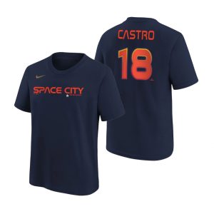 Stunning Houston Astros #18 Jason Castro Navy Nike Youth 2022 City Connect T Shirt Hurry Exclusive offer Place your order immediately for a great jersey