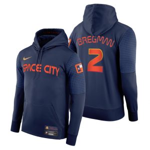 Stunning Houston Astros #2 Alex Bregman 2022 City Connect Navy Hoodie