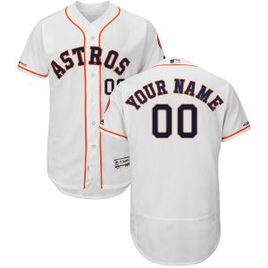 Stunning Houston Astros Majestic Home Flex Base Authentic Collection Custom Jersey White