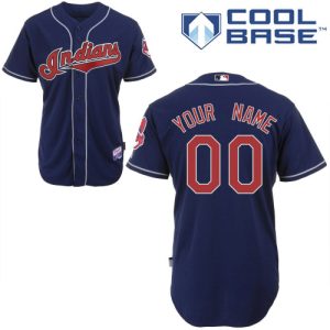 Stunning Indians Personalized Authentic Blue MLB Jersey (S 3XL)