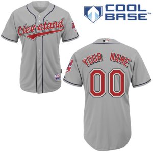 Stunning Indians Personalized Authentic Grey MLB Jersey (S 3XL)