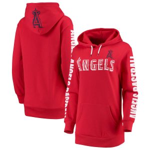 Stunning Los Angeles Angels G III 4Her by Carl Banks Women's Extra Innings Pullover Hoodie Red