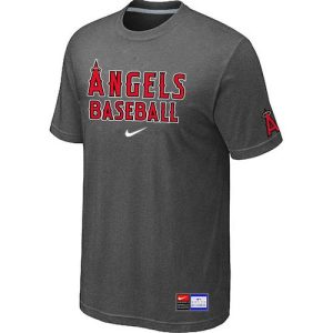 Stunning Los Angeles Angels Nike Short Sleeve Practice MLB T Shirt Crow Grey