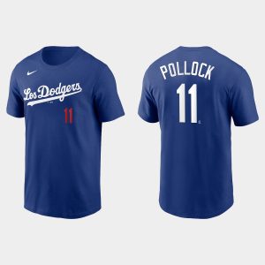 Stunning Los Angeles Dodgers #11 A.J. Pollock Men's Royal 2021 City Connect Name & Number Royal T Shirt Be among the first buyers Order now to enjoy top notch quality