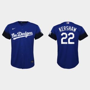 Stunning Los Angeles Dodgers #22 Clayton Kershaw Nike Youth 2021 City Connect MLB Jersey Royal Act fast Only a few left Secure yours today