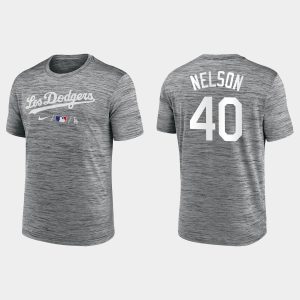 Stunning Los Angeles Dodgers #40 Jimmy Nelson Men's Anthracite 2021 City Connect Practice Anthracite T Shirt Limited stock Order now to show your love for your team