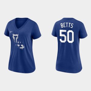 Stunning Los Angeles Dodgers #50 Mookie Betts Women's 2021 City Connect Tri Blend Royal T Shirt Be among the first buyers Order now to enjoy top notch quality