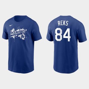 Stunning Los Angeles Dodgers #84 Zach Reks Men's 2021 City Connect Graphic T Shirt Royal For a short time available Grab yours quickly to own a team jersey