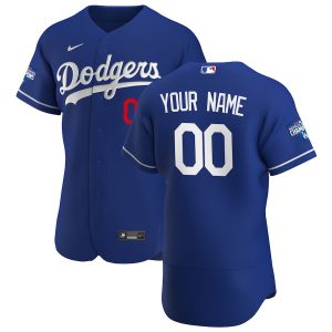 Stunning Los Angeles Dodgers Custom Men's Nike Royal Alternate 2020 World Series Champions Authentic Player MLB Jersey