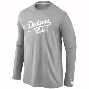 Stunning Los Angeles Dodgers Long Sleeve MLB T Shirt Grey