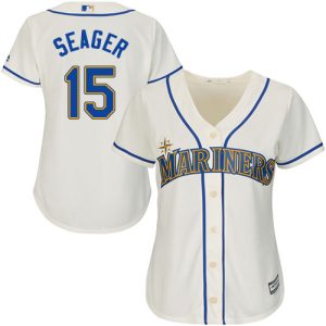 Stunning Mariners #15 Kyle Seager Cream Alternate Women's Stitched MLB Jersey Sports enthusiasts seize this opportunity Order now to feel the game excitement