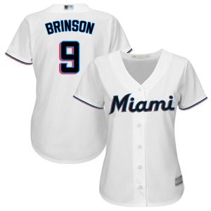 Stunning Marlins #9 Lewis Brinson White Home Women's Stitched MLB Jersey Sports fans this is your chance Order soon to be part of the action